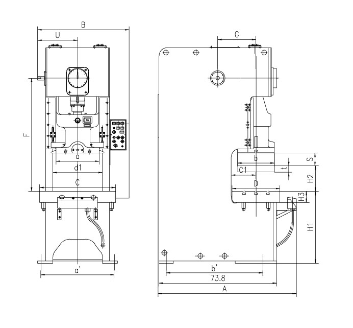 размеры единственного края прессы